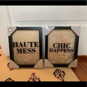 Black/Gold Fashion Themed Wall Decor